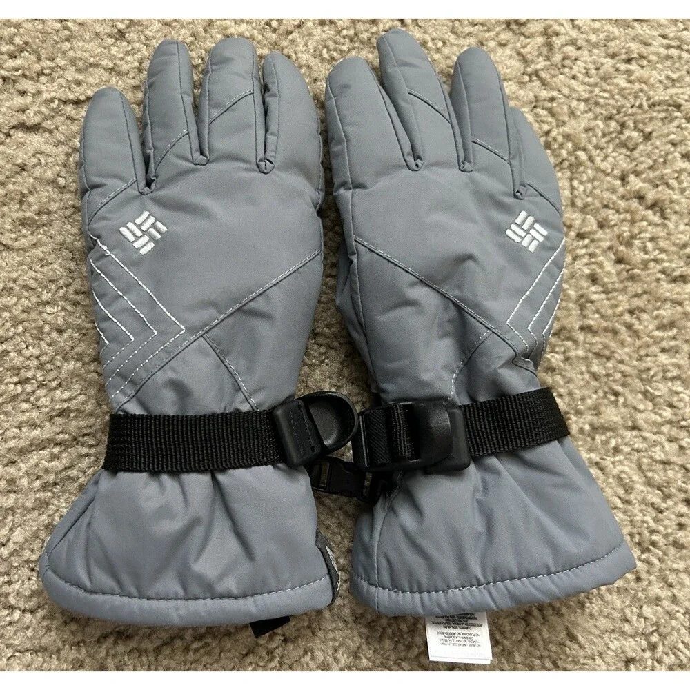 Columbia Omni Shield Insulated Gloves Youth Small Gray Black Winter